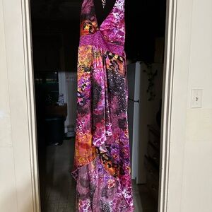 Vibrant Multicolor Halter Maxi Dress Charlotte Russe size 2